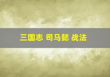 三国志 司马懿 战法